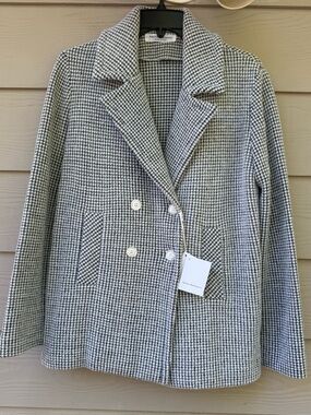 Amina Rubinacci houndstooth double-breasted jacket made in Italy